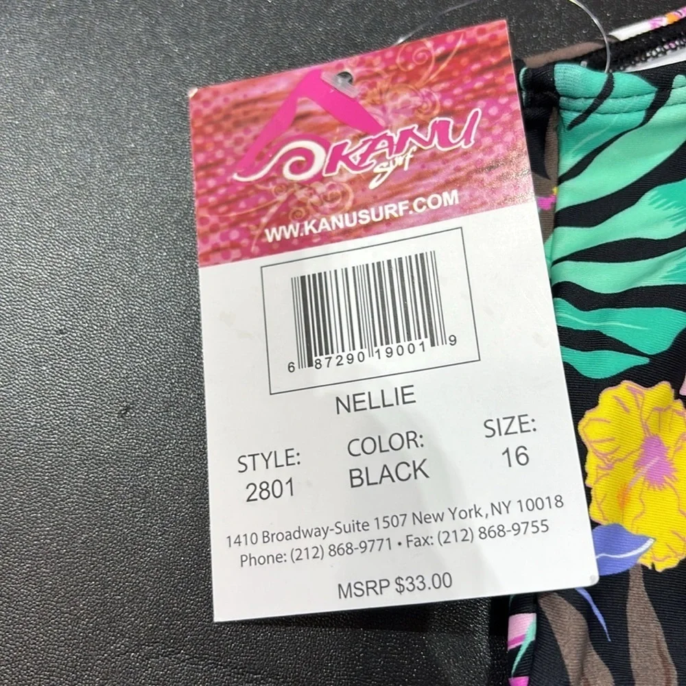 Kanu Surf tropical floral print,removable adjustable strap,cut out waist,1 piece